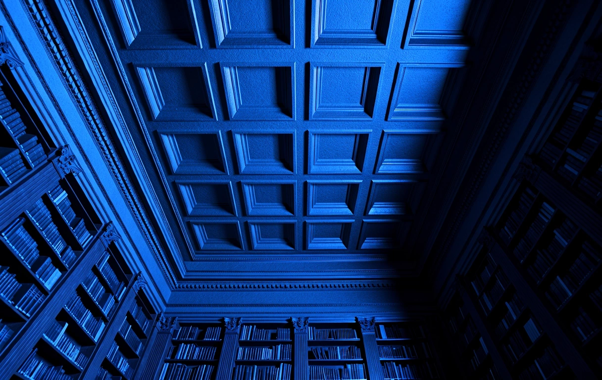 Architektur einer Bibliothek als Symbol für Wissensordnung